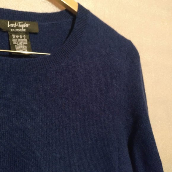 FLAWLESS- Navy Blue 100%CASHMERE L/Sleeve Sweater Knit , M with MEASUREMENTS - Picture 7 of 7
